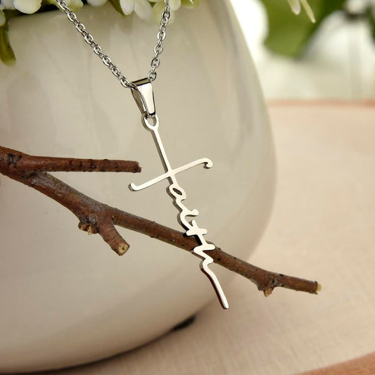 14K Faith Cross Necklace